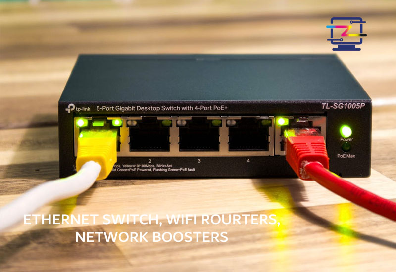 Computer parts, laptop, printer, routers network sharing